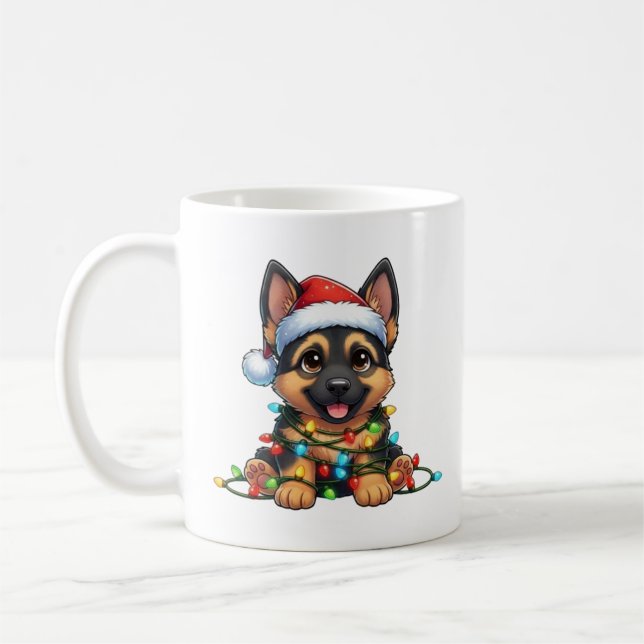 Caneca De Café German shepherd de Natal bonito (Esquerda)