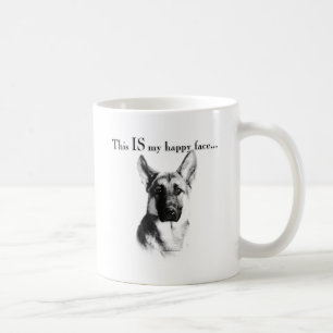 Caneca De Café German shepherd de rosto feliz