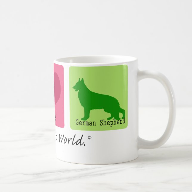 Caneca De Café German shepherd do amor da paz (Direita)
