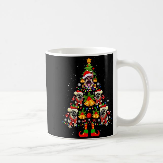 Caneca De Café German Shepherd Dog Santa Hat Christmas Tree Xmas  (Direita)