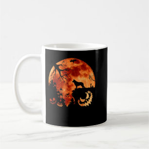 Caneca De Café German shepherd E Lua, Pumpkin Figurino De Hallowe