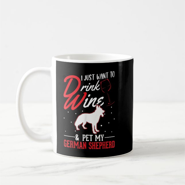 Caneca De Café German shepherd E Vinho (Esquerda)
