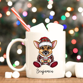 Caneca De Café German shepherd Engraçado Elf Christmas Mug