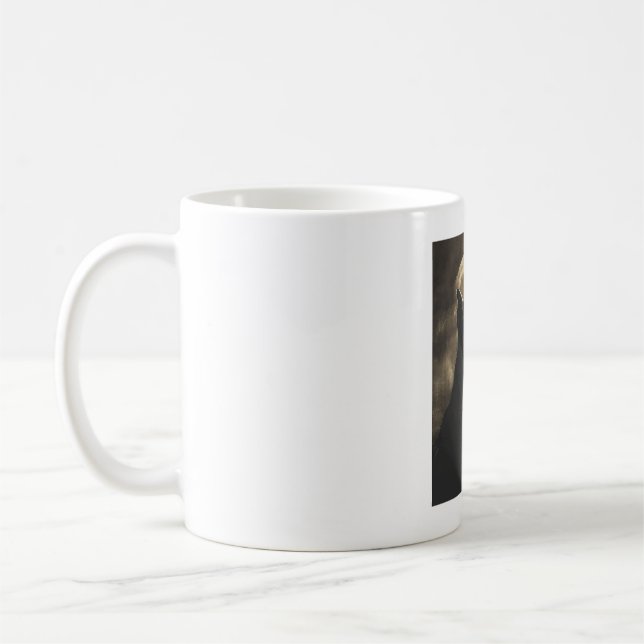 Caneca De Café German shepherd Gritando na Lua (Esquerda)
