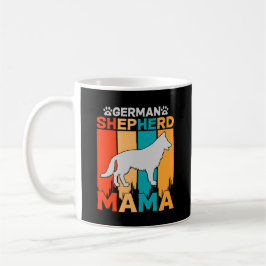 Caneca De Café German shepherd MAMA, azul castanho em preto femin