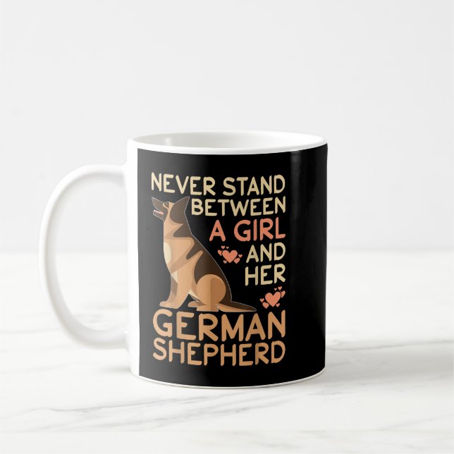 Caneca De Café German shepherd nunca fica entre uma garota e ela (Esquerda)