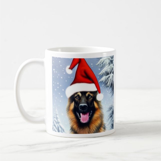 Caneca De Café German shepherd, Papais noeis, Mug de café de Nata (Esquerda)