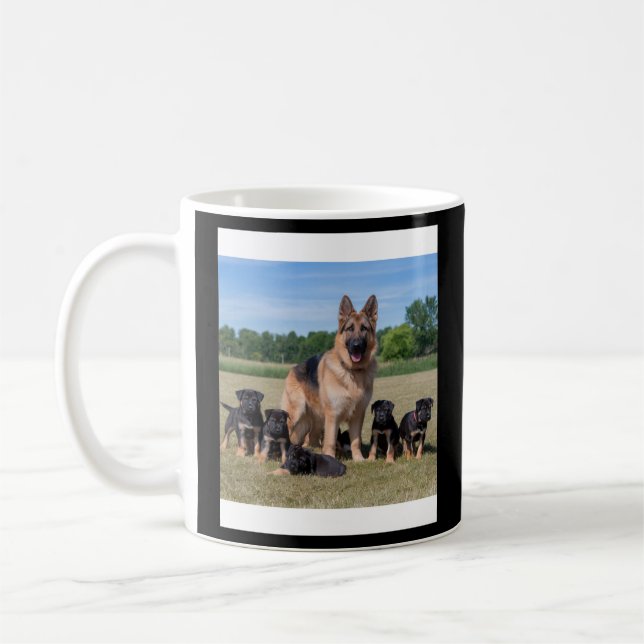 Caneca De Café German shepherd personalizável com uppies adaptáve (Esquerda)