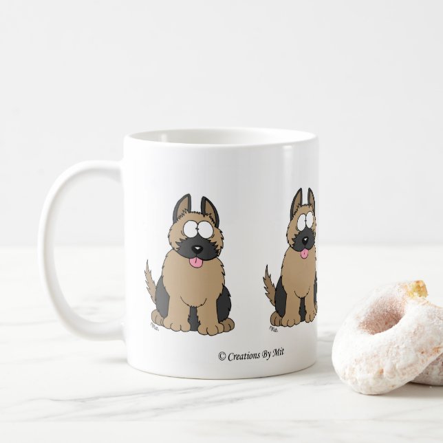 Caneca De Café German shepherd Pup Mug (Com Donut)