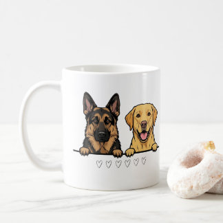 Caneca De Café German Shepherd & Retriever Lover Pet Parent Gift