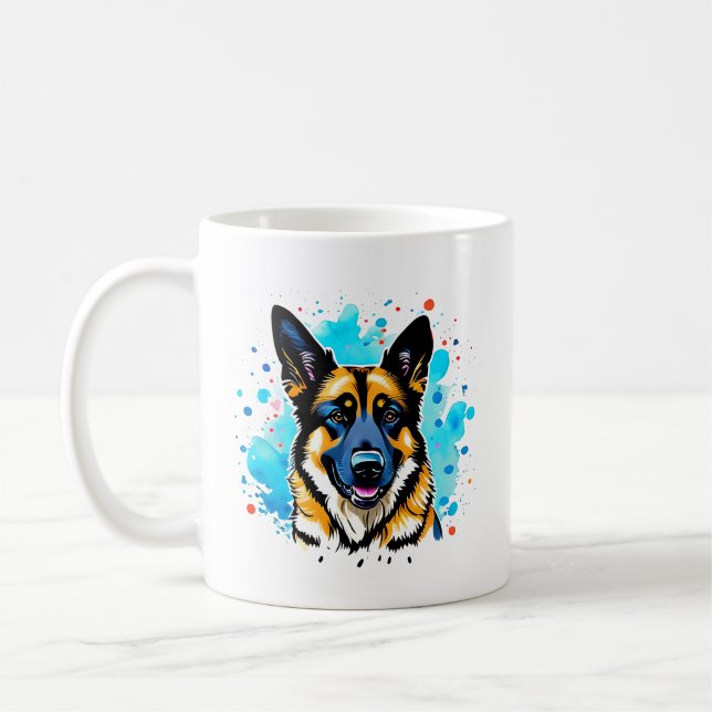 Caneca De Café German shepherd Splash Mug (Esquerda)