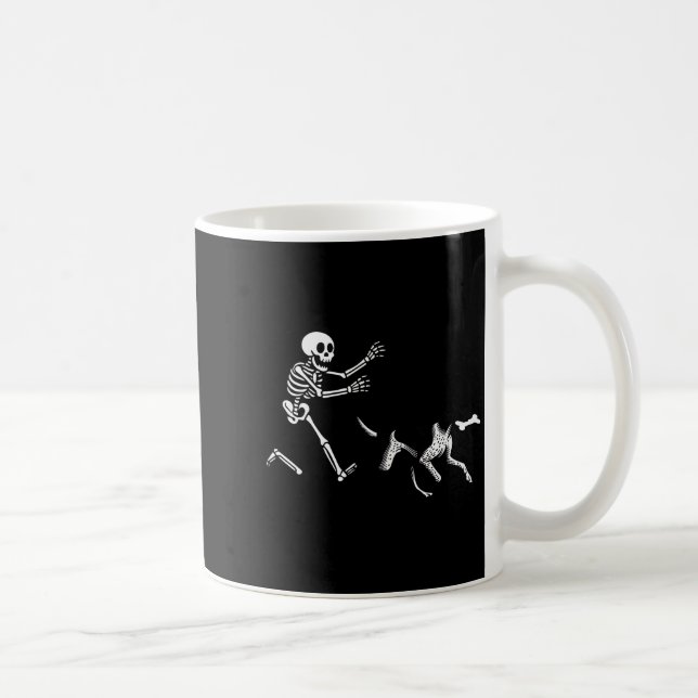 Caneca De Café German Shorthaired Inter Running Skeleton Hallowee (Direita)