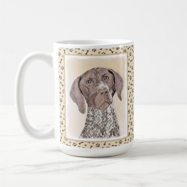 Caneca De Café German Shorthaired Pointer Painting - Dog Art (Esquerda)
