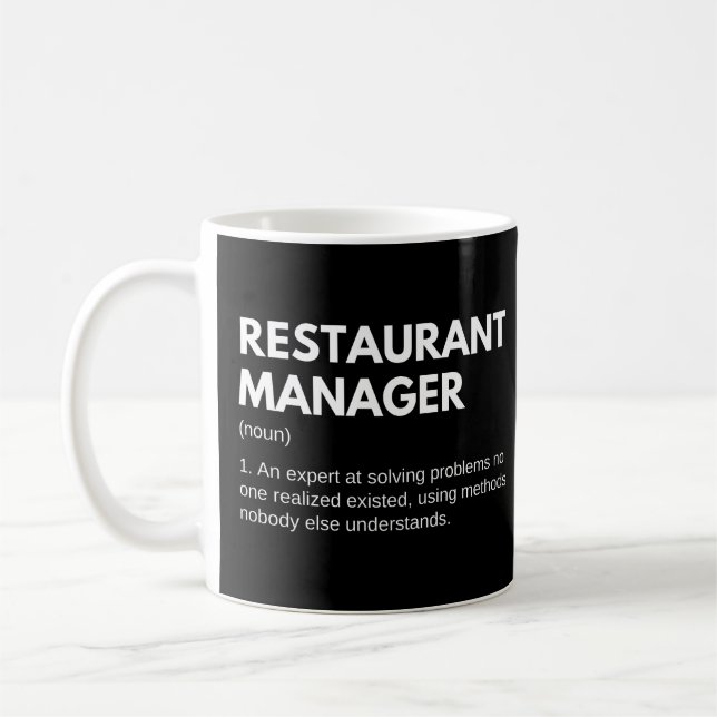 Caneca De Café Gestores De Restaurantes E Definição Engraçada De  (Esquerda)
