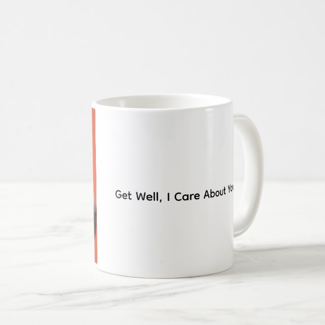 Caneca De Café Get Well, I Care About You, Kitten Coffee Mug (Frente Esquerda)