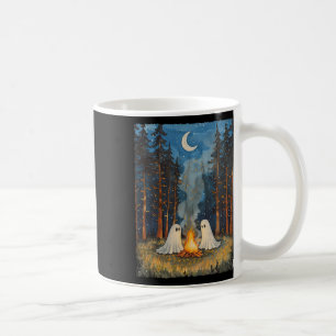 Caneca De Café Ghost Campfire Camping Lover Forest Gothic Hallowe