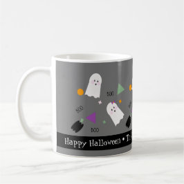Caneca De Café Ghost Colorida de Confetti Mix Bonita do Halloween