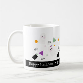 Caneca De Café Ghost Colorida de Confetti Mix Bonita do Halloween