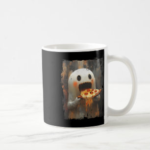 Caneca De Café Ghost Comendo Pizza Comida de Dia de as Bruxas eng