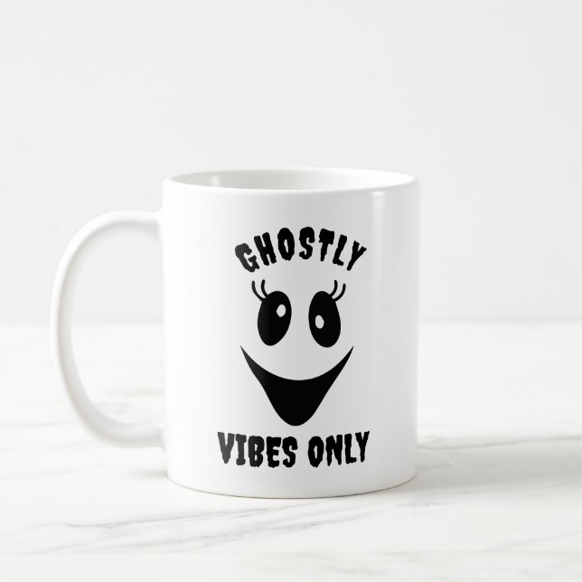 Caneca De Café Ghost Face Vibrações Fantasmagóricas Apenas Hallow (Esquerda)