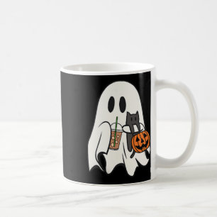Caneca De Café Ghost Gato Gato Físico Café Spooky Season Hallowee