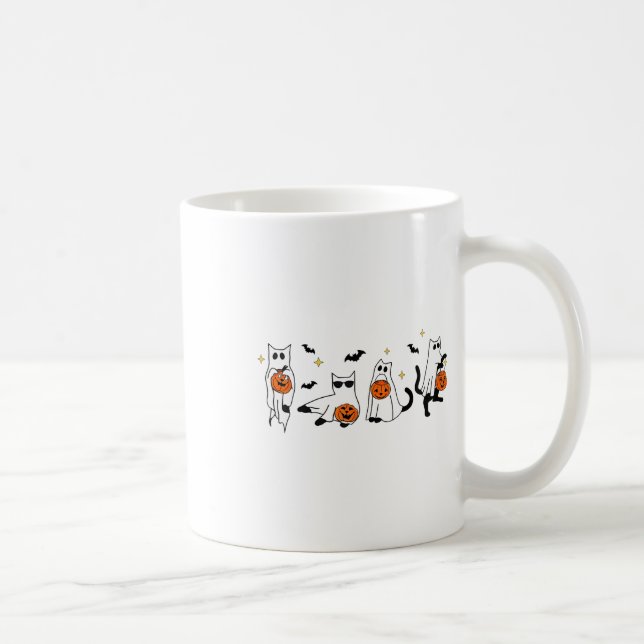 Caneca De Café Ghost Ghost Dia de as Bruxas engraçado Roufit Figu (Direita)
