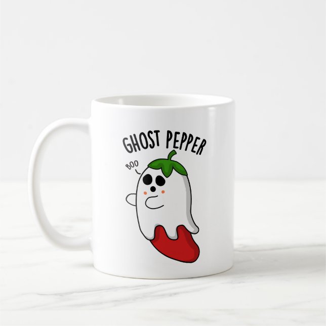 Caneca De Café Ghost Pepper Funny Chili Pun (Esquerda)