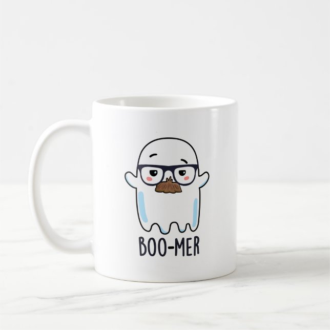 Caneca De Café Ghost Pun Engraçado de Idade Média (Esquerda)