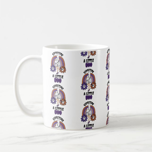 Caneca De Café Ghost Purple Grávida Esperando um pouco de Boo (Esquerda)