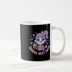 Caneca De Café Ghoul Próxima Porta Kawaii Zombie Garota Louca