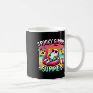 Caneca De Café Ghoul Summer Cute Ghost Flamingo Summer Vac