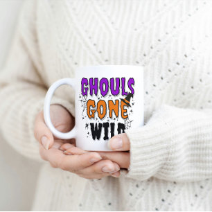 Caneca De Café Ghouls Ficou Selvagem Moderna Halloween Mug