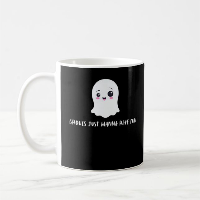 Caneca De Café Ghouls Só Quer Divertir-Se No Belo Outono (Esquerda)