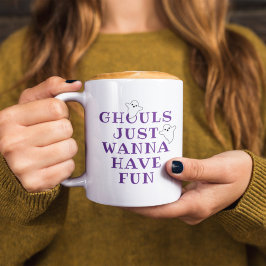 Caneca De Café Ghouls Só Quer Divertir-Se No Dia Das Bruxas Roxas