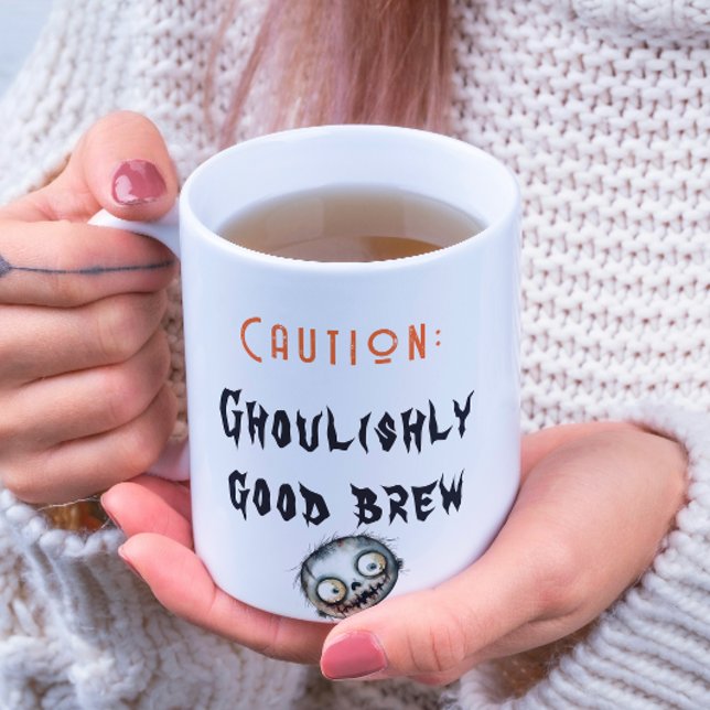 Caneca De Café Ghouly Good Breve White Halloween Coffee Mug (Criador carregado)