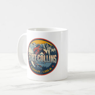 Caneca De Café gif de esqui na montanha vintage fort colllins col
