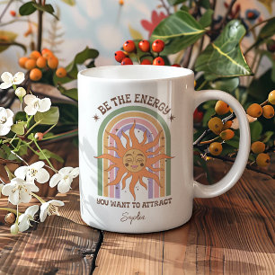 Caneca De Café Gift Boho Personalizado Seja A Inspiração Energéti