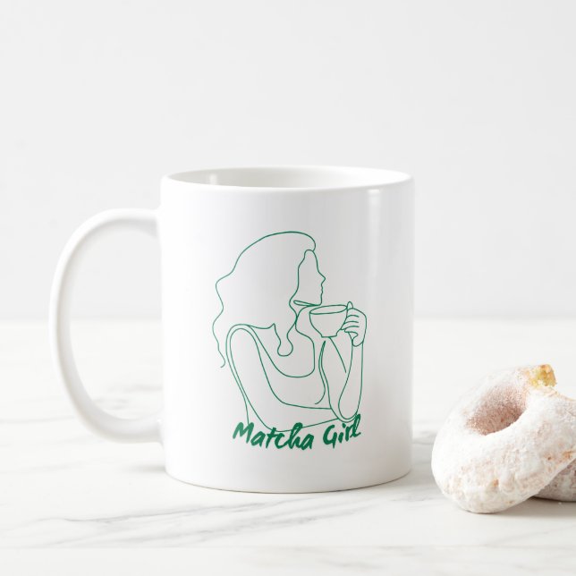 Caneca De Café GIFT DA GAROTA MATCHA, Matcha Mug, presente de Mug (Com Donut)