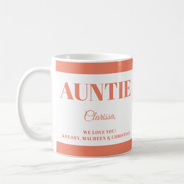 Caneca De Café Gift for Auntie with  Names  (Esquerda)