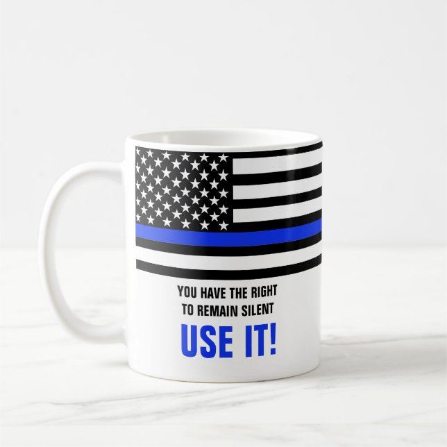 Caneca De Café Gift. Policial de Bandeira dos EUA da linha azul F (Esquerda)