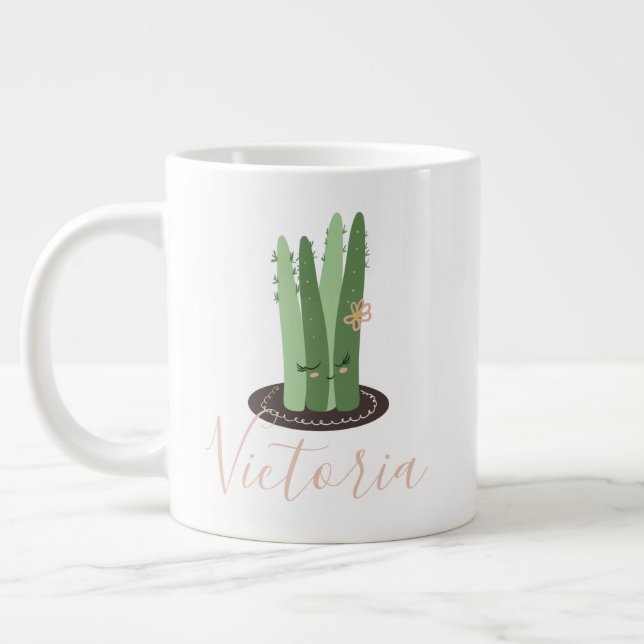 Caneca de Café Gigante com Desenho de Cactus Stape (Esquerda)