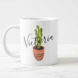 Caneca de café gigante com nome em letra manuscrit