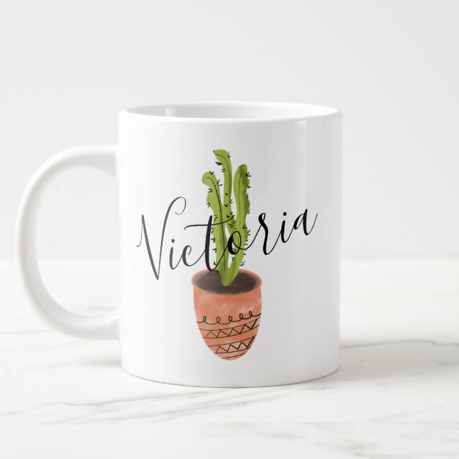 Caneca de café gigante com nome em letra manuscrit (Esquerda)