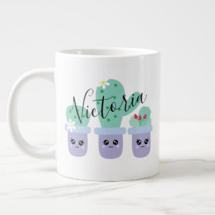 Caneca de café gigante com nome fofo de cacto enva