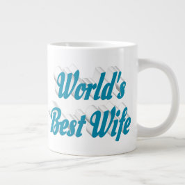 Caneca de café gigante meia texto azul céu esposa