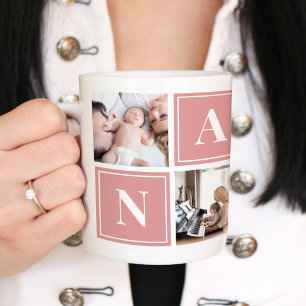 Caneca de Café Gigante Personalizada Colagem de Fo