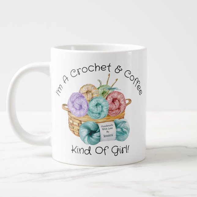 Caneca de Café Gigante Personalizada Crochet Kind  (Esquerda)