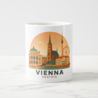 Caneca de Café Gigante Vintage Viena Áustria – Ret