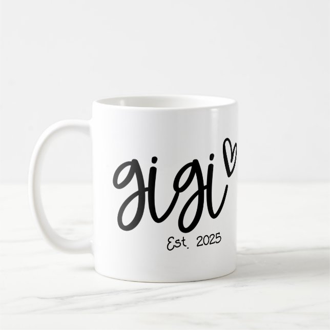 Caneca De Café GiGi Estabeleceu 2025, Primeira Vez Vovó (Esquerda)