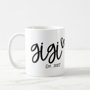 Caneca De Café GiGi Estabelecida 2027, Primeira Vez Avó